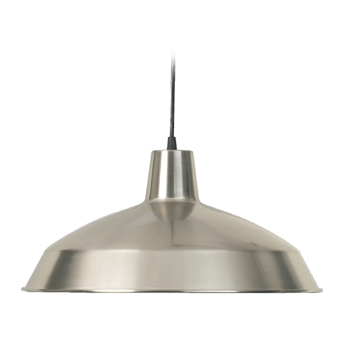 Quorum Lighting Hood 16-Inch Metal Pendant in Satin Nickel by Quorum Lighting 6822-65