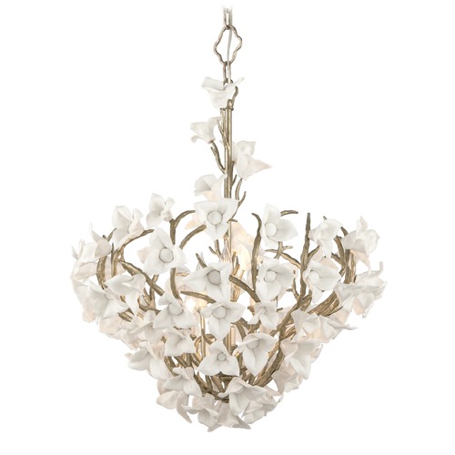 Lily Enchanted Silver Leaf Pendant by Corbett Lighting