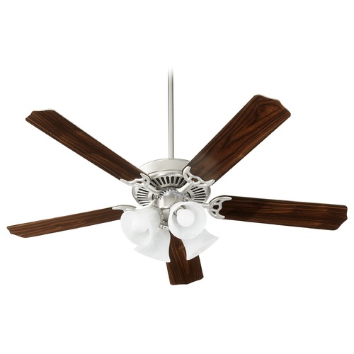 Quorum Lighting Capri Ix Satin Nickel LED Ceiling Fan with Light by Quorum Lighting 7525-165