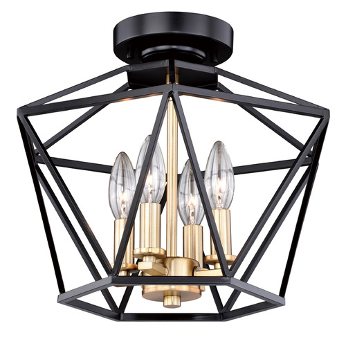 Vaxcel Lighting Turin Noble Bronze & Natural Brass Semi-Flushmount Light