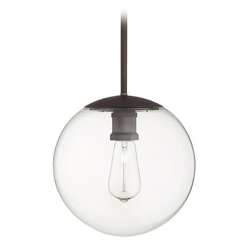 Oiled Bronze Mini Pendant with Globe Shade by Quorum Lighting