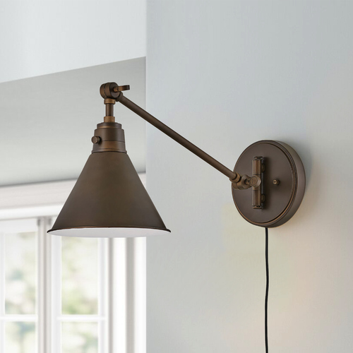 Hinkley Arti 10.25-Inch Olde Bronze Swing Arm Convertible Wall Lamp by Hinkley Lighting 3690OB