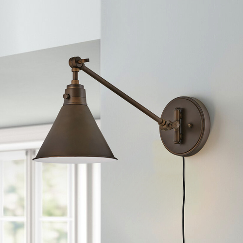 Arti 10.25-Inch Olde Bronze Swing Arm Convertible Wall Lamp by Hinkley Lighting