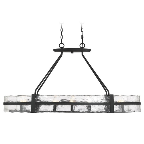 Hudson 10-Light Matte Black Oval Chandelier by Savoy House
