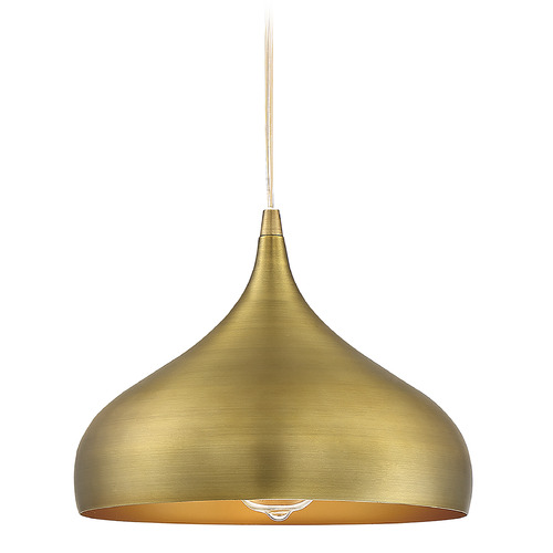 12-Inch Pendant in Natural Brass by Meridian