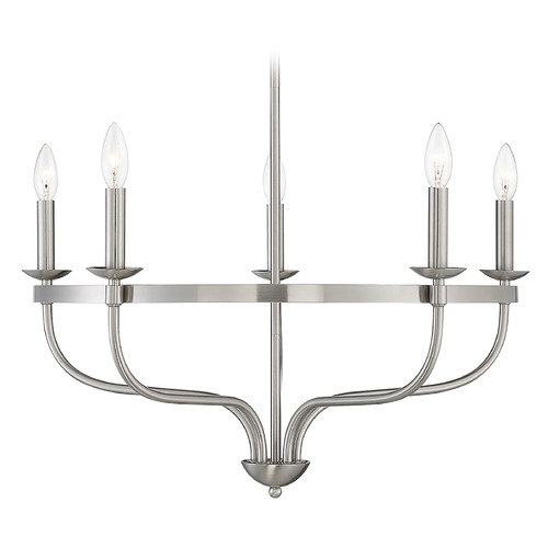 5-Light Chandelier in Brushed Nickel by Meridian