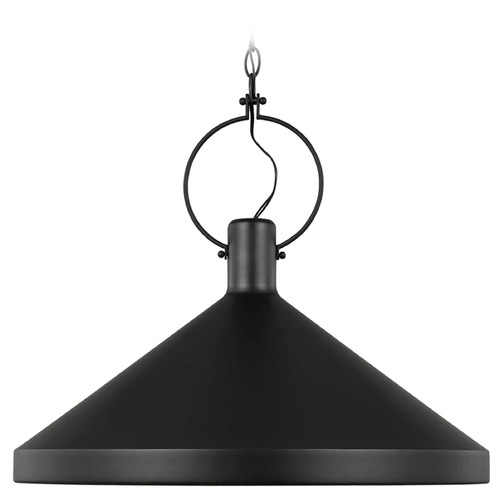 Visual Comfort Studio Collection Lyon Midnight Black Pendant Light with Coolie Shade