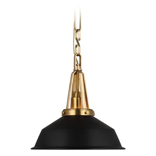 Visual Comfort Signature Collection Chapman & Myers Layton 10-Inch Pendant in Brass by Visual Comfort Signature CHC5460ABBLK
