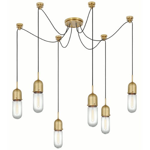 Visual Comfort Signature Collection Thomas OBrien Junio Chandelier in Antique Brass by VC Signature TOB5645HABCG6