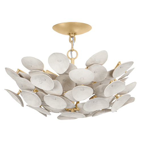 Corbett Lighting Aimi Vintage Gold Leaf Semi-Flushmount Light