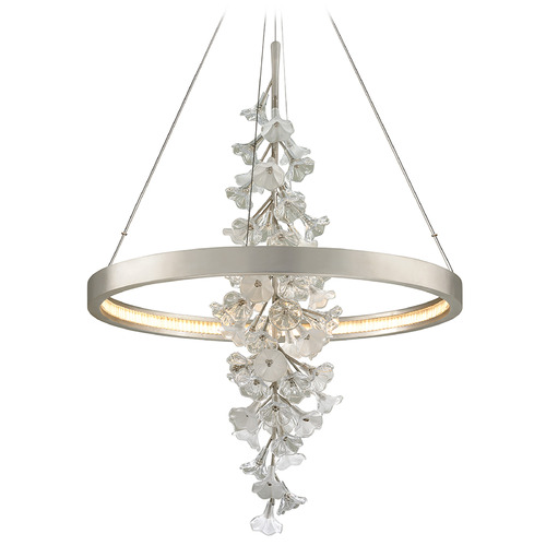 Corbett Lighting Jasmine Silver Leaf LED Pendant Light