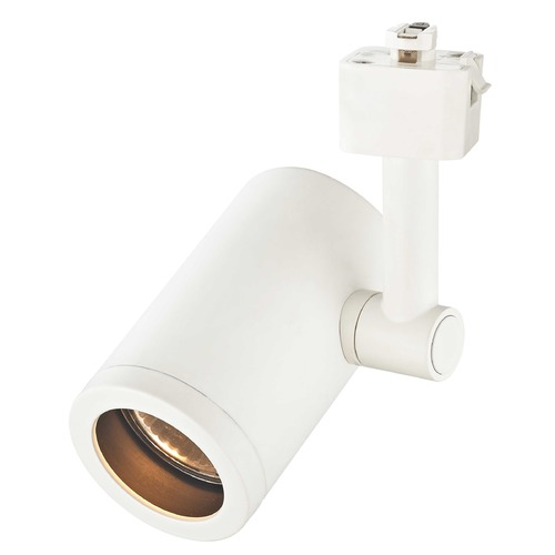 White GU10 Cylinder Track Head for Juno Track System by Recesso