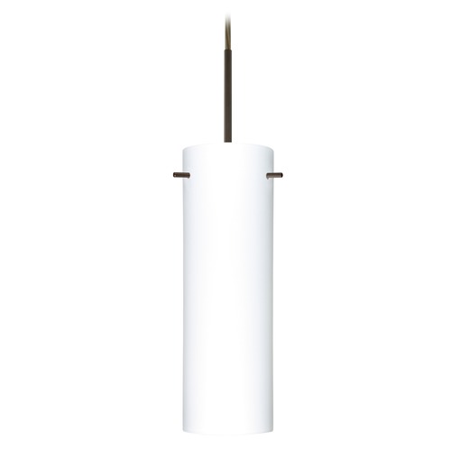 Besa Lighting Copa Bronze LED Mini-Pendant Light with Cylindrical Shade