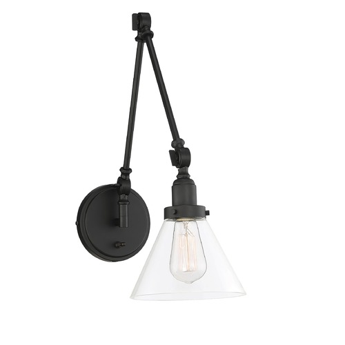Drake 1-Light Matte Black Wall Sconce by Savoy House