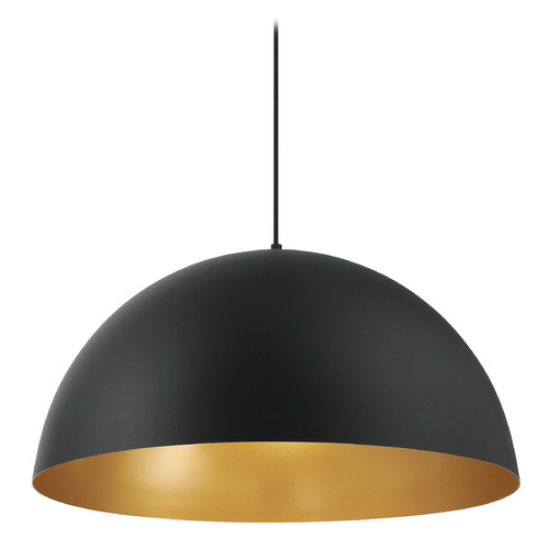 Eurofase Lighting Laverton 24-Inch Dome Pendant in Black & Gold by Eurofase Lighting 37218-022