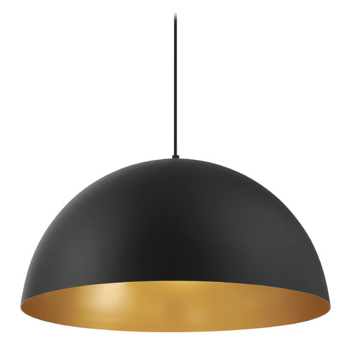 Laverton 24-Inch Dome Pendant in Black & Gold by Eurofase Lighting