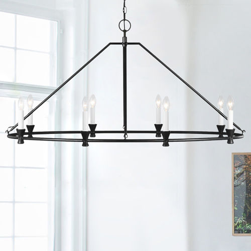 Visual Comfort Studio Collection Chapman & Meyers 49.63-Inch Keystone Aged Iron Oval Chandelier by Visual Comfort Studio CC1208AI