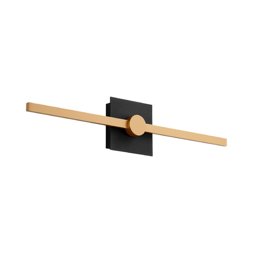 Zora 24-Inch LED Vanity Light in Black & Brass by Oxygen Lighting