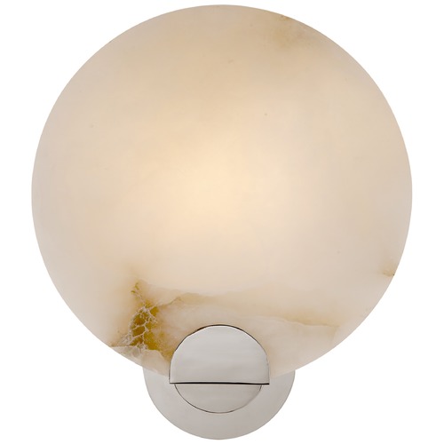 Visual Comfort Signature Collection Aerin Iveala Single Sconce in Polished Nickel by Visual Comfort Signature ARN2039PNALB