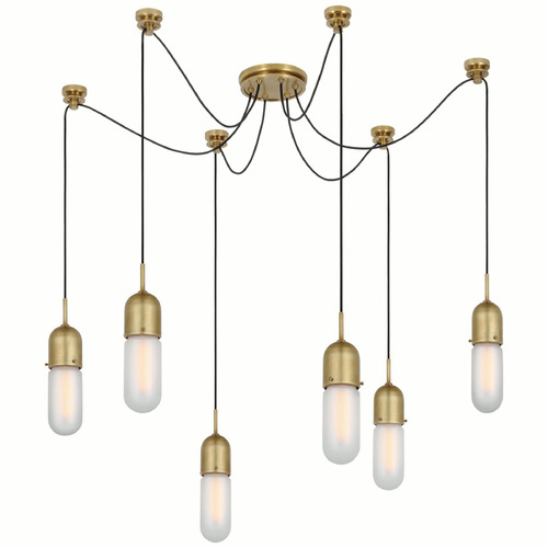 Visual Comfort Signature Collection Thomas OBrien Junio Chandelier in Antique Brass by VC Signature TOB5645HABFG6