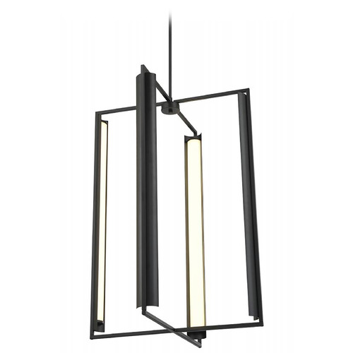 George Kovacs Lighting George Kovacs Trizay Coal Pendant Light with Cylindrical Shade P1556-66A-L