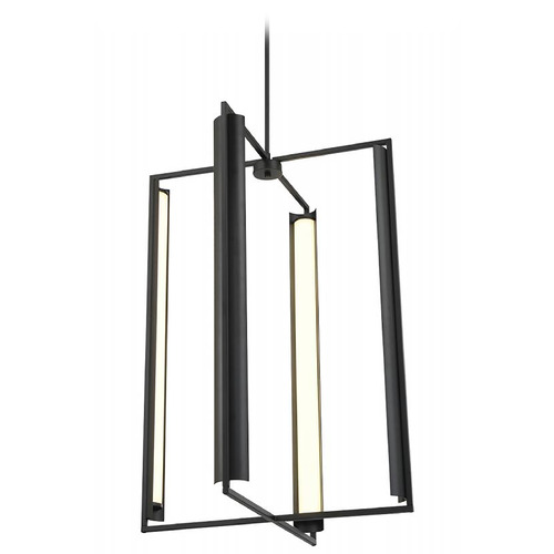 George Kovacs Trizay Coal Pendant Light with Cylindrical Shade