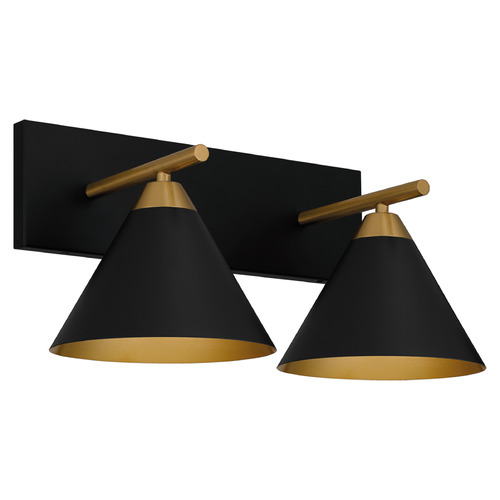 Quoizel Lighting Quoizel Lighting Mastro Matte Black & Gold Accents Bathroom Light MTO8617MBK