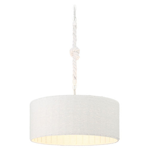 Minka Lavery Lodelle Matte White Pendant Light with Drum Shade