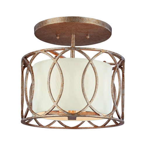 Sausalito 12.25-Inch Semi-Flush Mount in Silver Gold by Troy Lighting