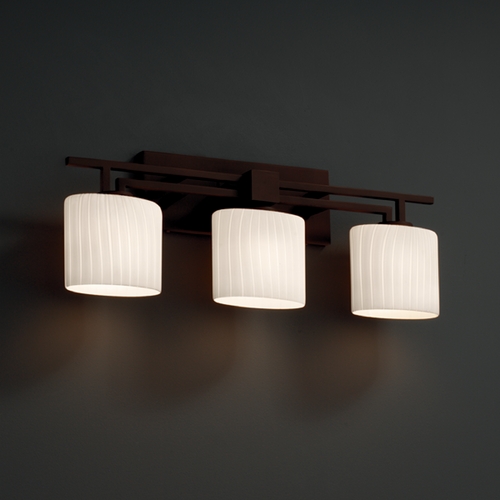 Justice Design Group Justice Design Group Fusion Collection Bathroom Light FSN-8703-30-RBON-DBRZ