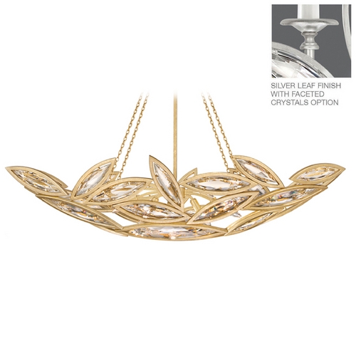 Fine Art Lamps Marquise Platinized Silver Leaf Pendant Light