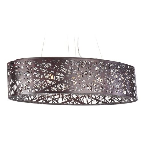 ET2 Lighting Inca 9-Light LED Oval Pendant in Bronze by ET2 Lighting E21310-10BZ/BUL