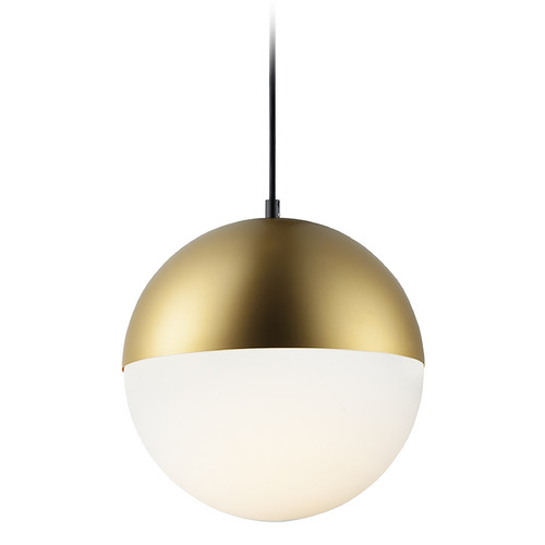 Half Moon Large LED Pendant in Metallic Gold by ET2 Lighting