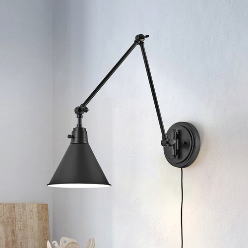 Hinkley Arti 18.25-Inch Black Swing Arm Convertible Wall Lamp by Hinkley Lighting 3692BK