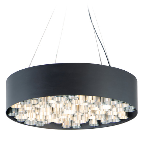 ET2 Lighting Pipes 24-Inch LED Pendant in Black & Aluminum by ET2 Lighting E32785-BKAL