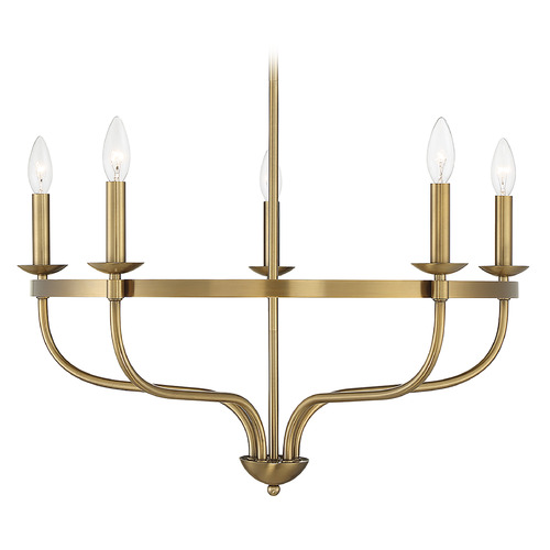 5-Light Chandelier in Natural Brass by Meridian