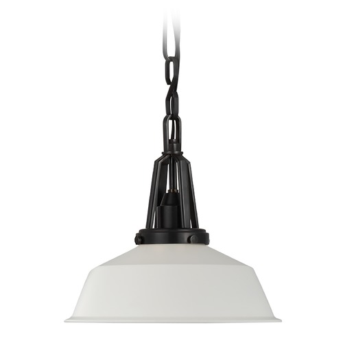 Visual Comfort Signature Collection Chapman & Myers Layton 10-Inch Pendant in Bronze by Visual Comfort Signature CHC5460BZWHT