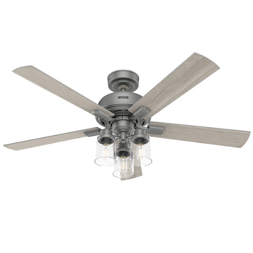 Hunter Fan Company Hartland Matte Silver LED Ceiling Fan with Light