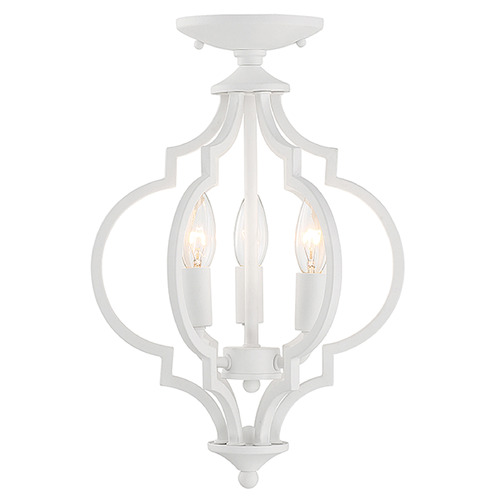 11-Inch Wide Convertible Semi-Flush Mount in Bisque White by Meridian