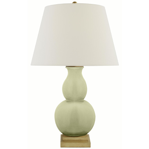 Visual Comfort Signature Collection Gourd Form Celadon Crackle Table Lamp with Empire Shade