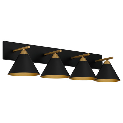 Quoizel Lighting Mastro Matte Black & Gold Accents Bathroom Light