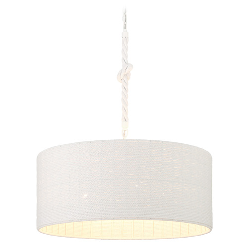 Minka Lavery Lodelle Matte White Pendant Light with Drum Shade