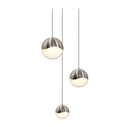 Grapes Satin Nickel 3-Light LED Multi-Light Pendant by Sonneman Lighting