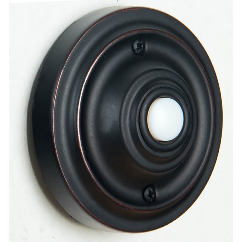 Designer Surface Mount LED Doorbell Button in Oiled Bronze by Craftmade Lighting