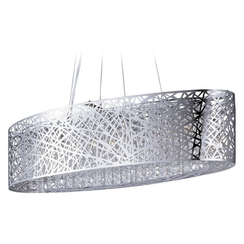 Inca 9-Light Oval LED Pendant in Polished Chrome by ET2 Lighting