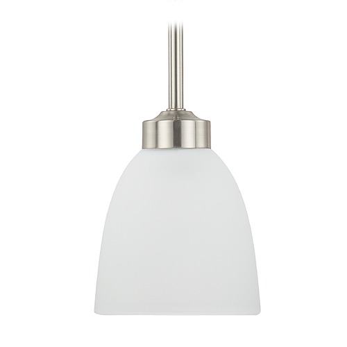 HomePlace by Capital Lighting HomePlace Lighting Jameson Brushed Nickel Mini-Pendant Light with Bowl / Dome Shade 314311BN-333