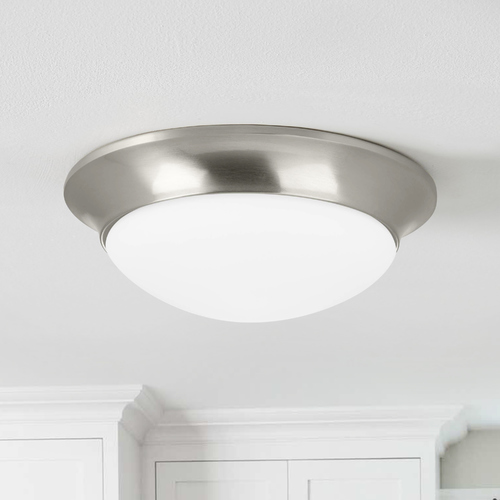 Etched Glass Brushed Nickel 2-Light Flush Mount by Progress Lighting