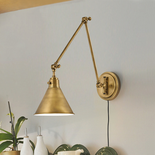 18.25-Inch Heritage Brass Swing Arm Convertible Wall Lamp by Hinkley Lighting