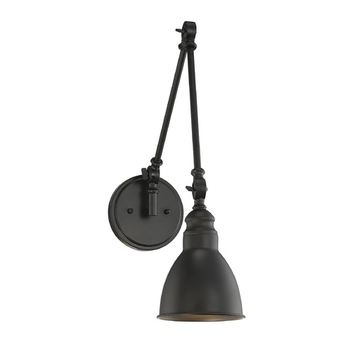 Dakota 17-Inch Adjustable Wall Sconce in Matte Black by Savoy House