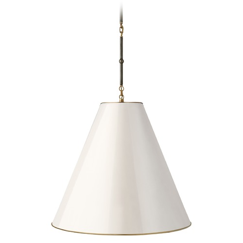 Visual Comfort Signature Collection Thomas OBrien Goodman Pendant in Bronze & Brass by Visual Comfort Signature TOB5014BZHABAW